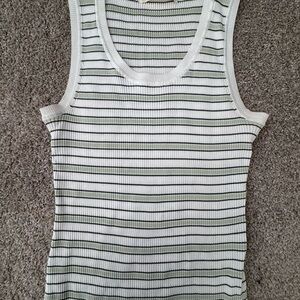 Classic Green and White Striped Tank Top